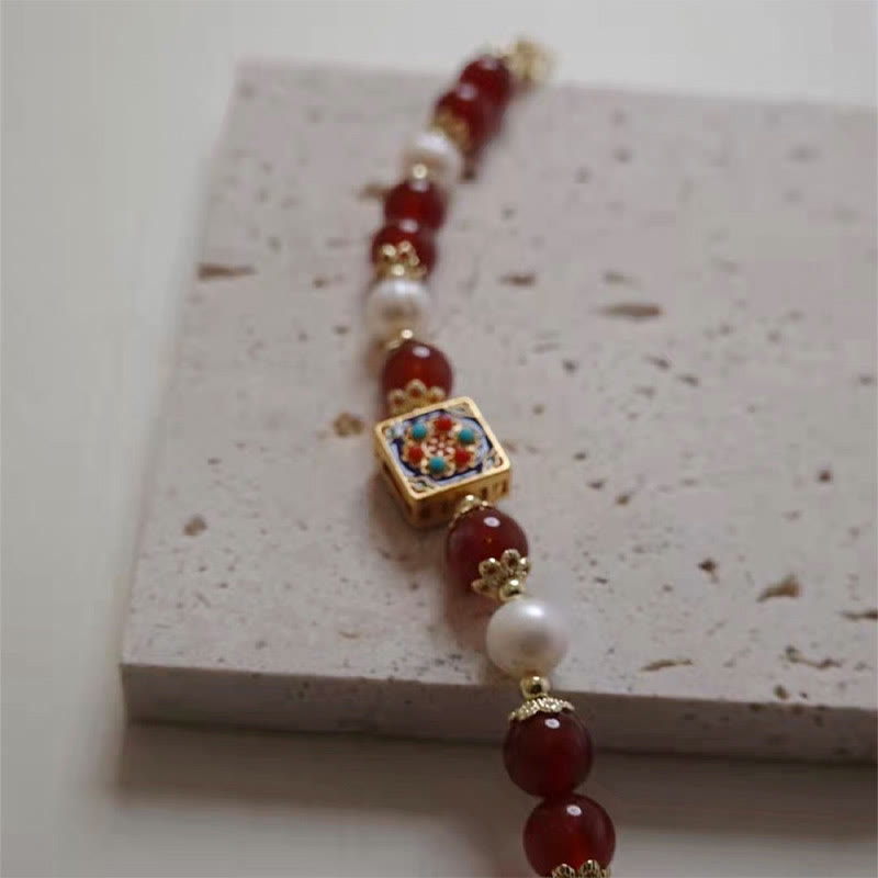 Bracelet de confiance en perles d'agate rouge pour l'acceptation de soi