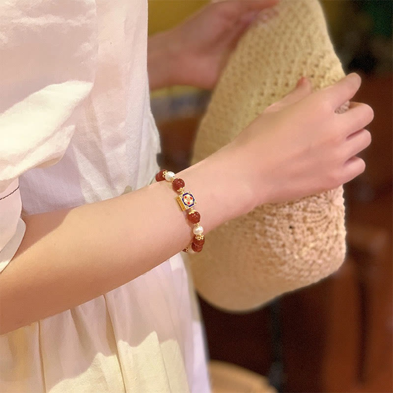 Bracelet de confiance en perles d'agate rouge pour l'acceptation de soi