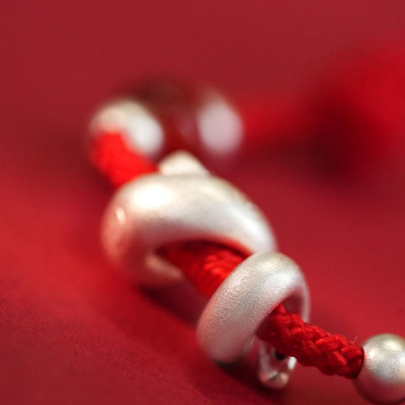 Bracelet de confiance en argent sterling avec serpent en agate rouge
