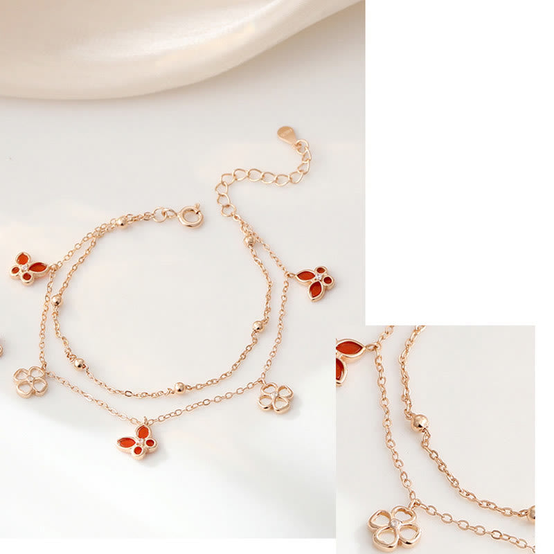Ensemble collier et bracelet apaisants en agate rouge et pierre de Tridacna