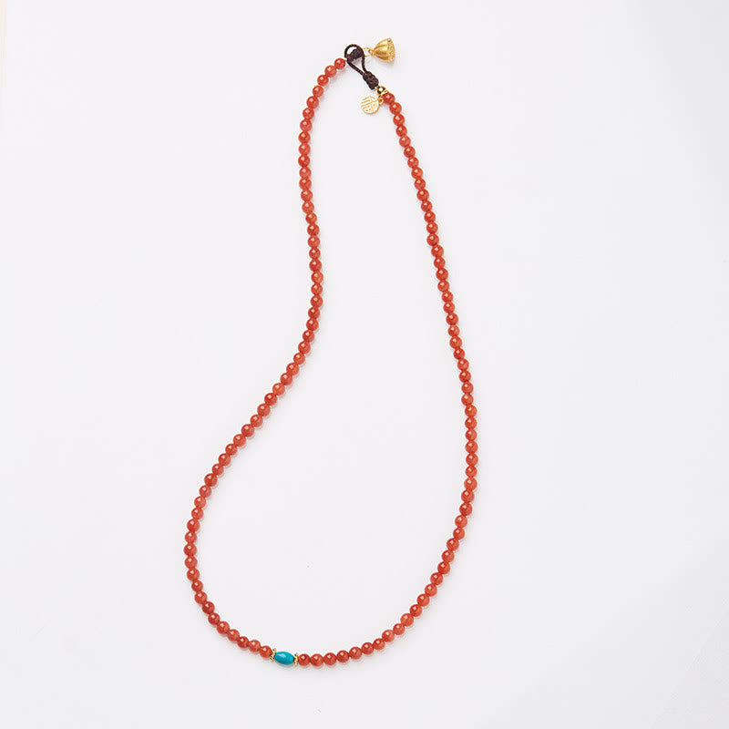 Parure de bijoux Confidence en agate rouge et turquoise | Argent sterling et or