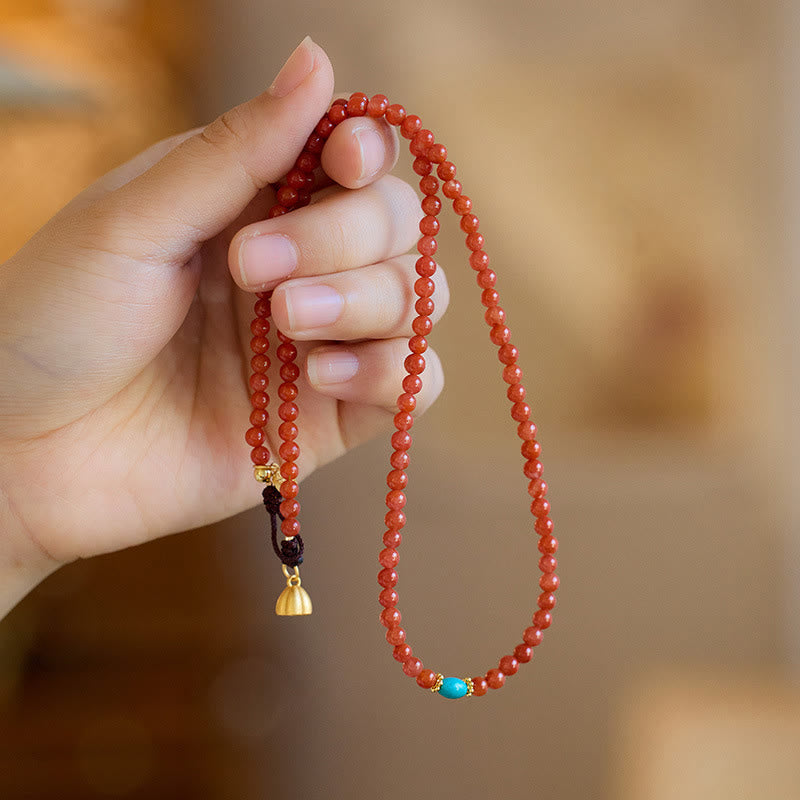 Parure de bijoux Confidence en agate rouge et turquoise | Argent sterling et or