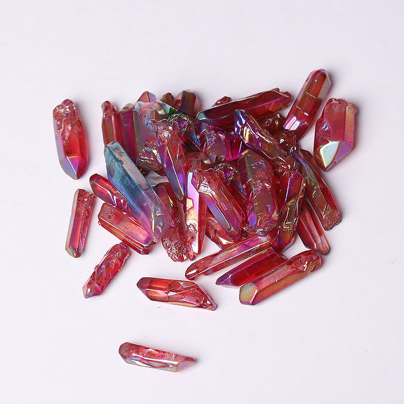Red Aura Angel Crystal Points 1.2-1.7 inch Healing Quartz