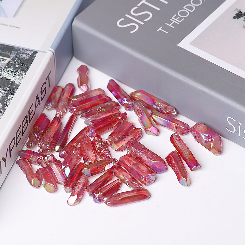 Red Aura Angel Crystal Points 1.2-1.7 inch Healing Quartz