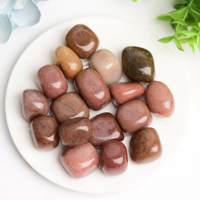 Pierres roulées en cristal d'aventurine rouge de 2 cm pour la guérison