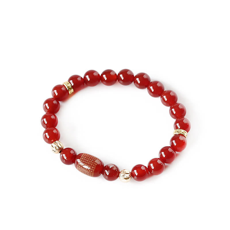 Bracelet en agate rouge verte pour le calme et l'équilibre spirituel
