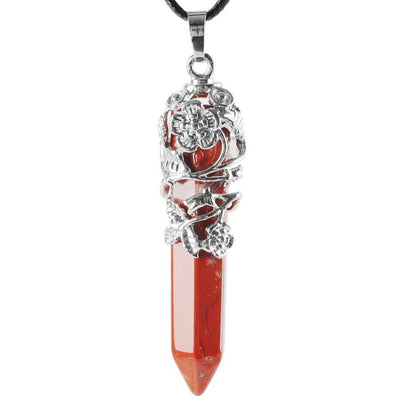Pendentif en cristal de guérison en jaspe rouge pour l'équilibre spirituel