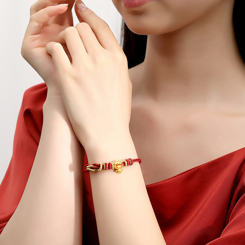Bracelet serpent en argent sterling 925 avec fil rouge