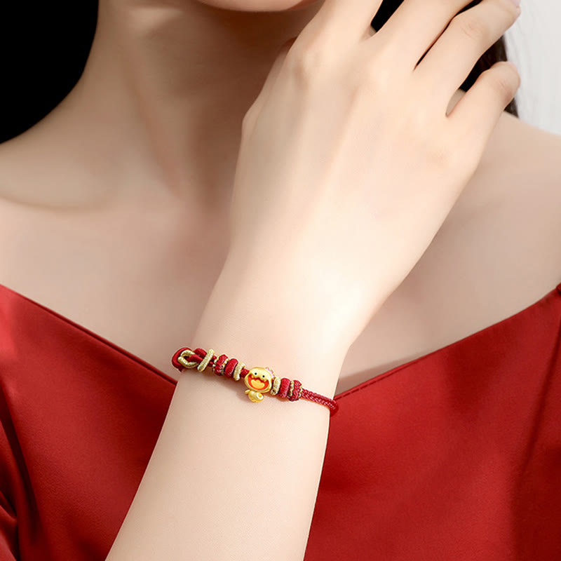 Bracelet serpent en argent sterling 925 avec fil rouge