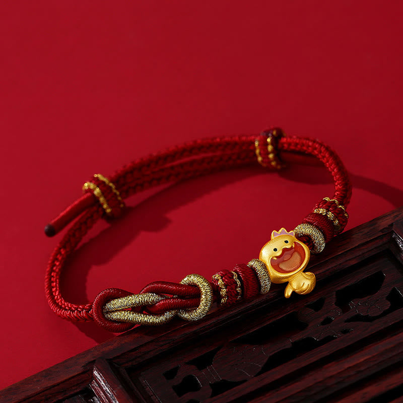 Bracelet serpent en argent sterling 925 avec fil rouge