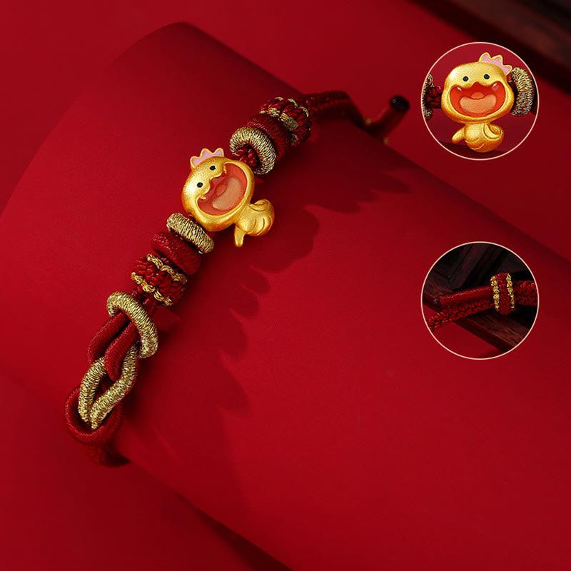Bracelet serpent en argent sterling 925 avec fil rouge