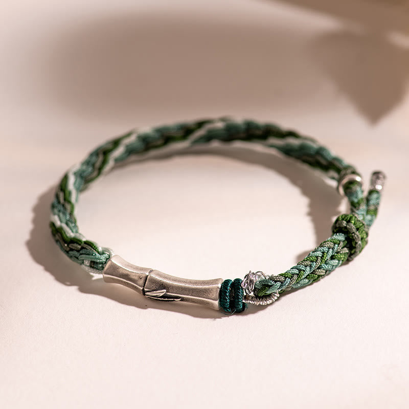 Bracelet fil rouge en argent sterling 925 avec nœud en bambou