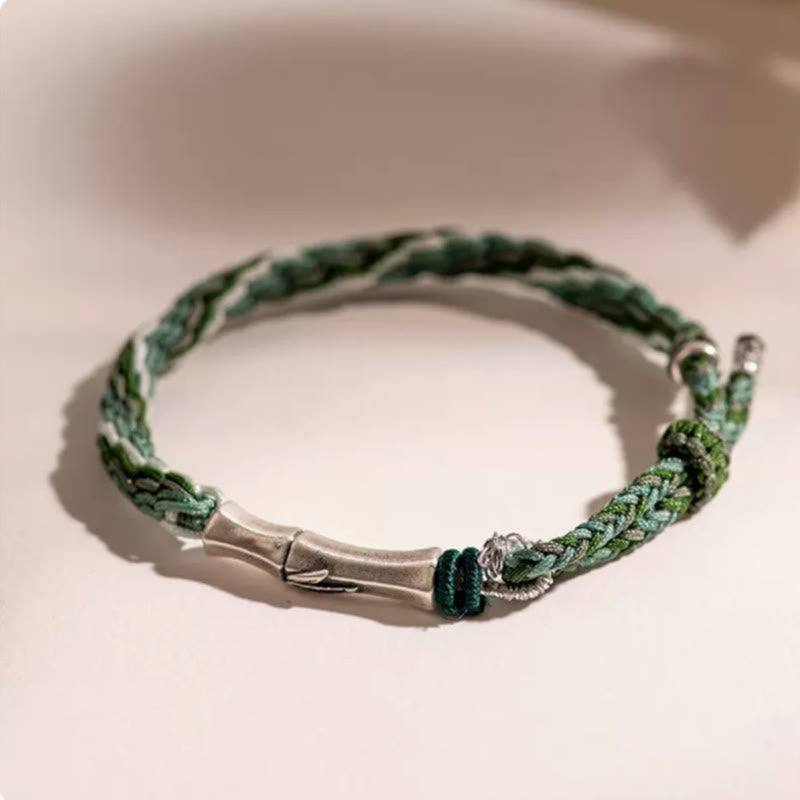 Bracelet fil rouge en argent sterling 925 avec nœud en bambou