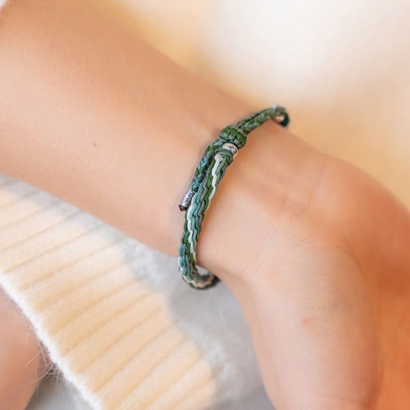 Bracelet fil rouge en argent sterling 925 avec nœud en bambou