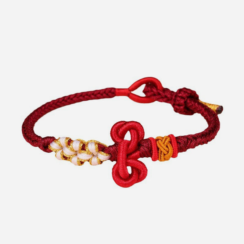 Bracelet fil rouge avec nœud Wenchang | Chance et force
