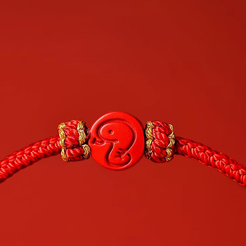 Bracelet de protection en cinabre du zodiaque chinois à fil rouge