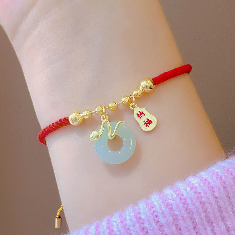 Bracelet de la paix en jade rouge pour la chance pendant l'année du serpent