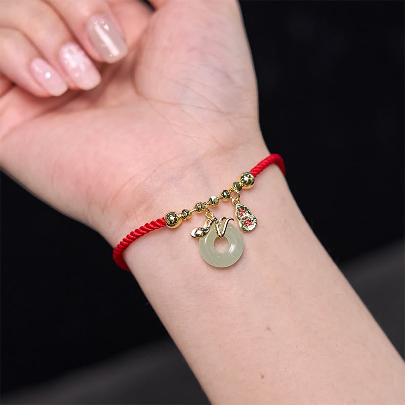 Bracelet de la paix en jade rouge pour la chance pendant l'année du serpent