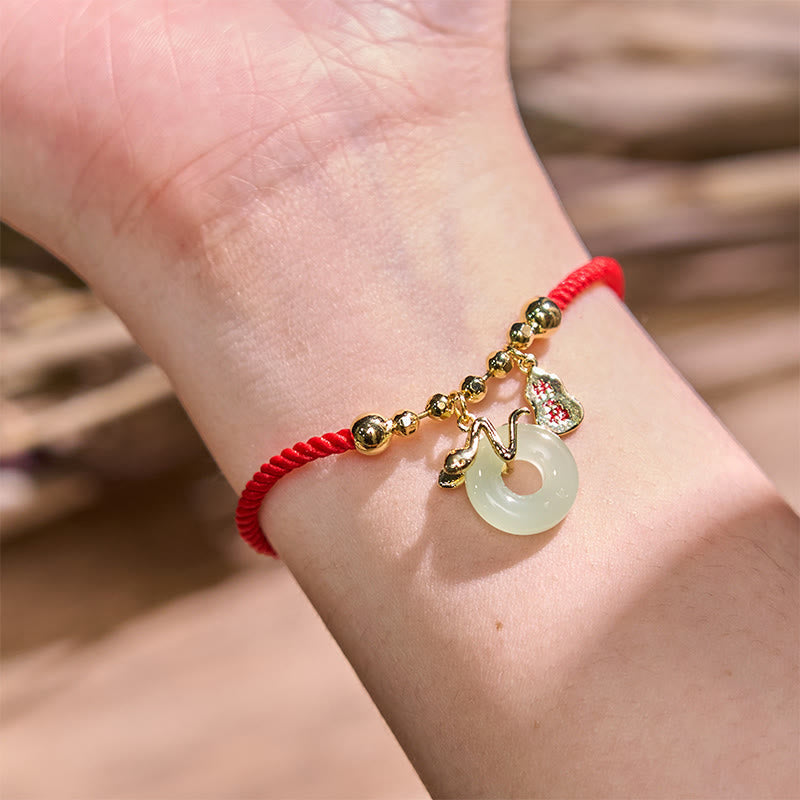 Bracelet de la paix en jade rouge pour la chance pendant l'année du serpent