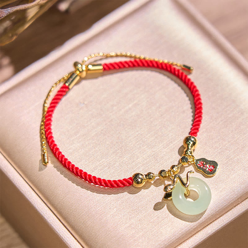 Bracelet de la paix en jade rouge pour la chance pendant l'année du serpent