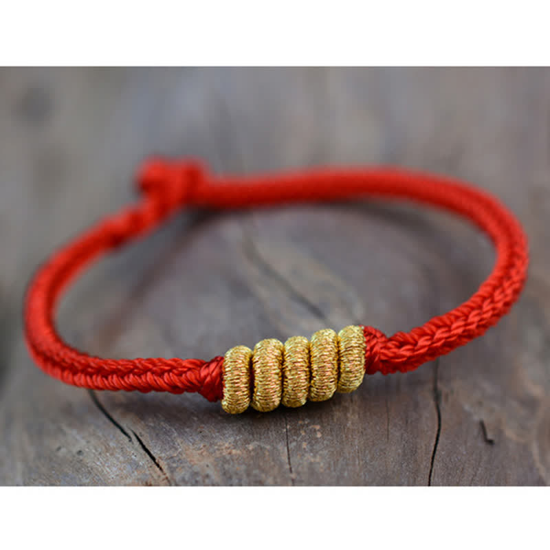 Bracelet porte-bonheur en fil rouge | Nœud chinois fait main