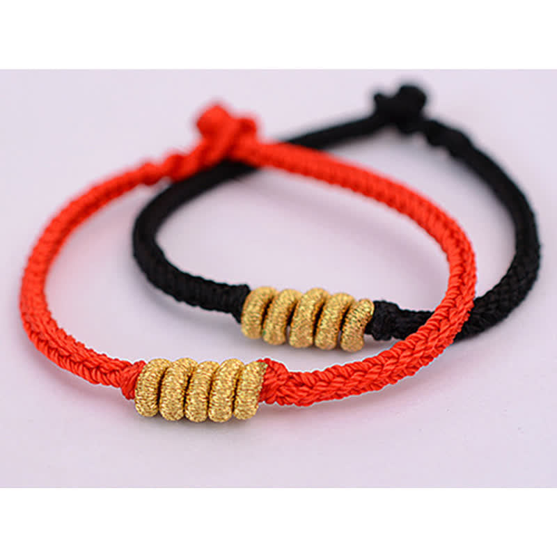 Bracelet porte-bonheur en fil rouge | Nœud chinois fait main