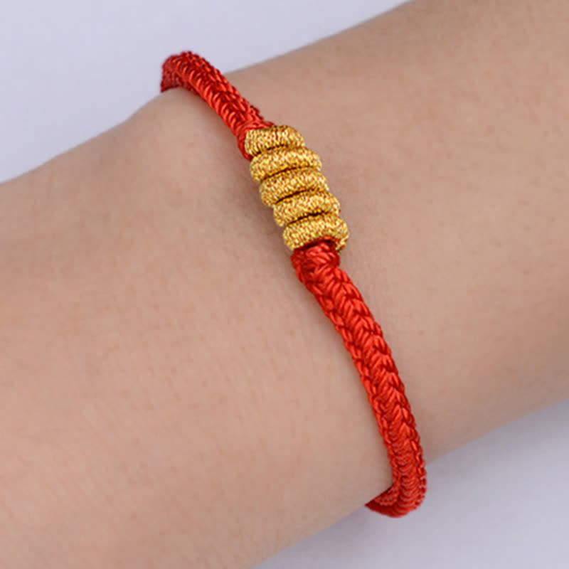 Bracelet porte-bonheur en fil rouge | Nœud chinois fait main