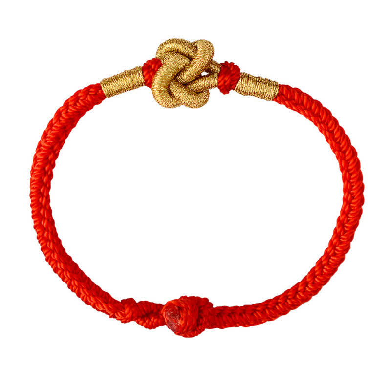 Bracelet porte-bonheur en fil rouge | Nœud chinois fait main