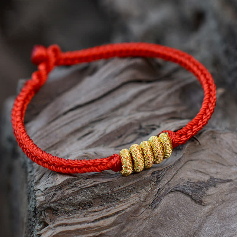 Bracelet porte-bonheur en fil rouge | Nœud chinois fait main