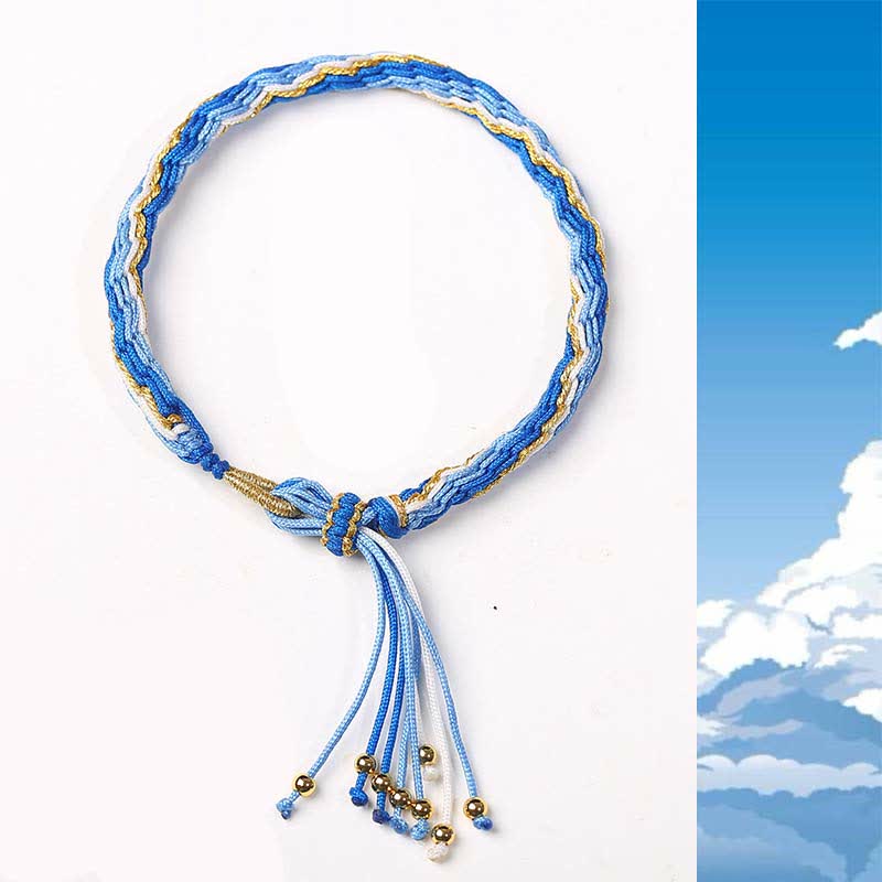 Bracelet de protection porte-bonheur en jade blanc avec nœud de réincarnation