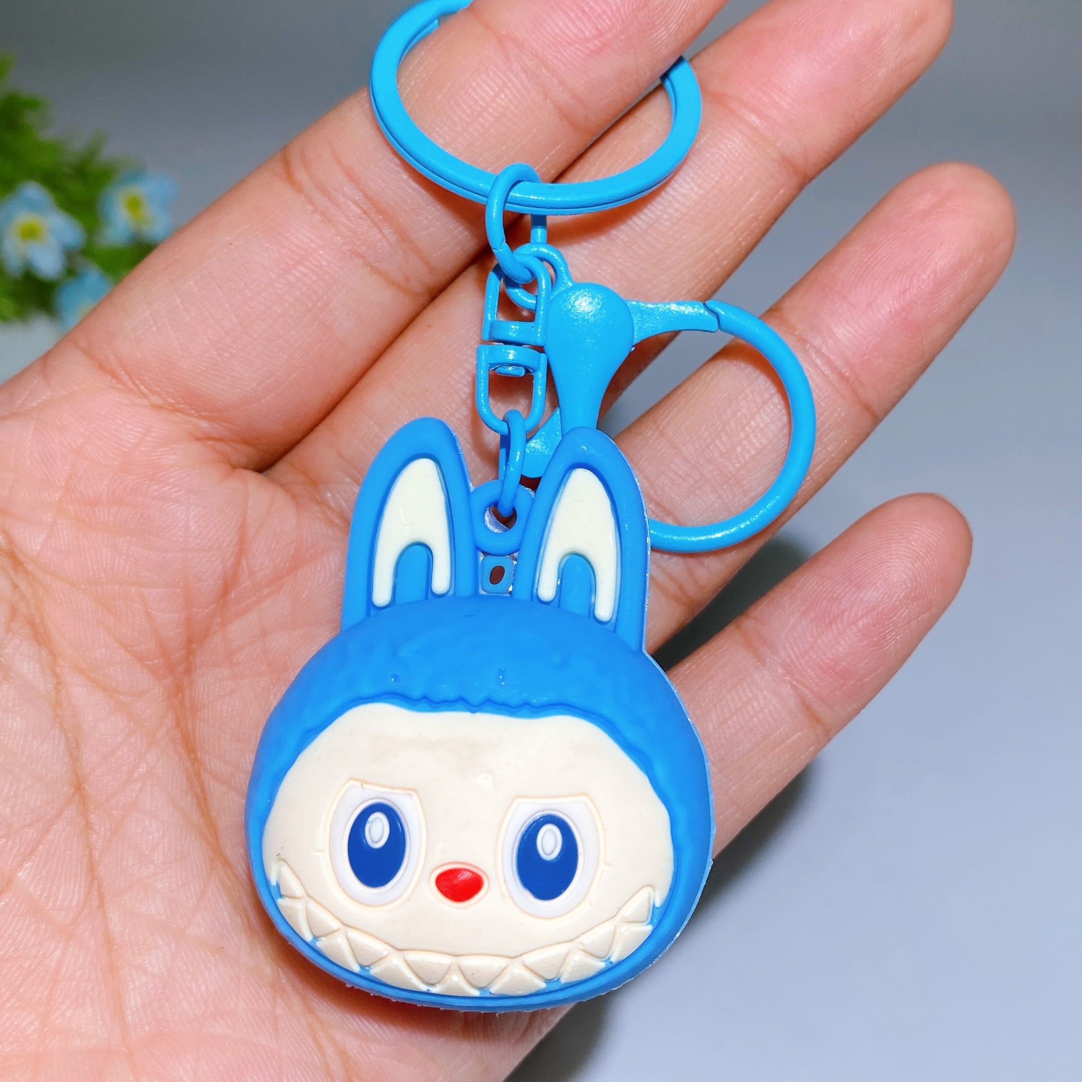 Resin Crystal Labubu Key Chain for Car Hanging Charm 70mm