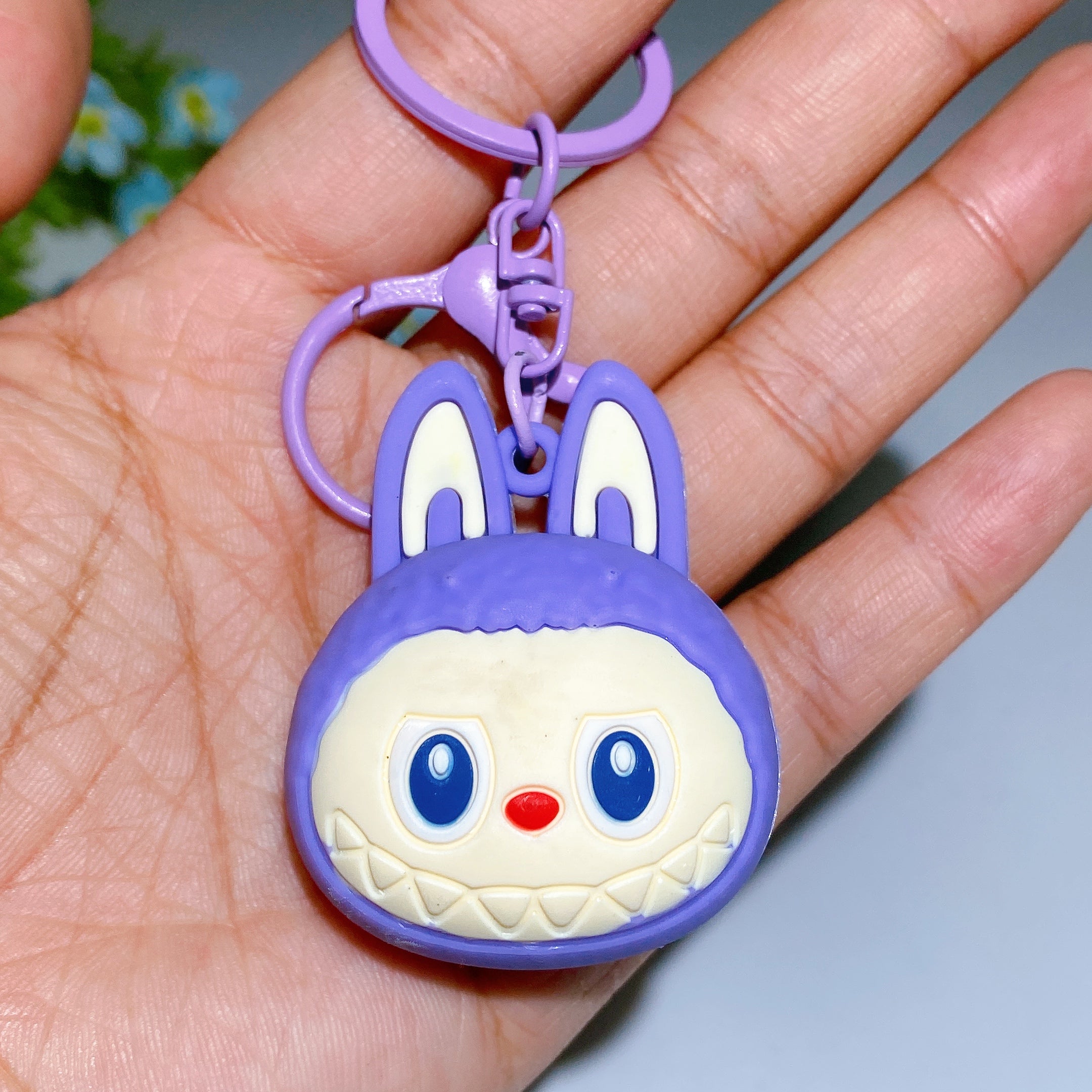 Resin Crystal Labubu Key Chain for Car Hanging Charm 70mm