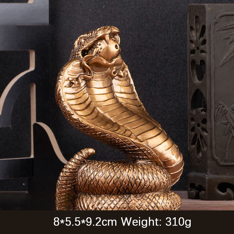 Figurine de richesse en résine Année du Serpent avec lingots