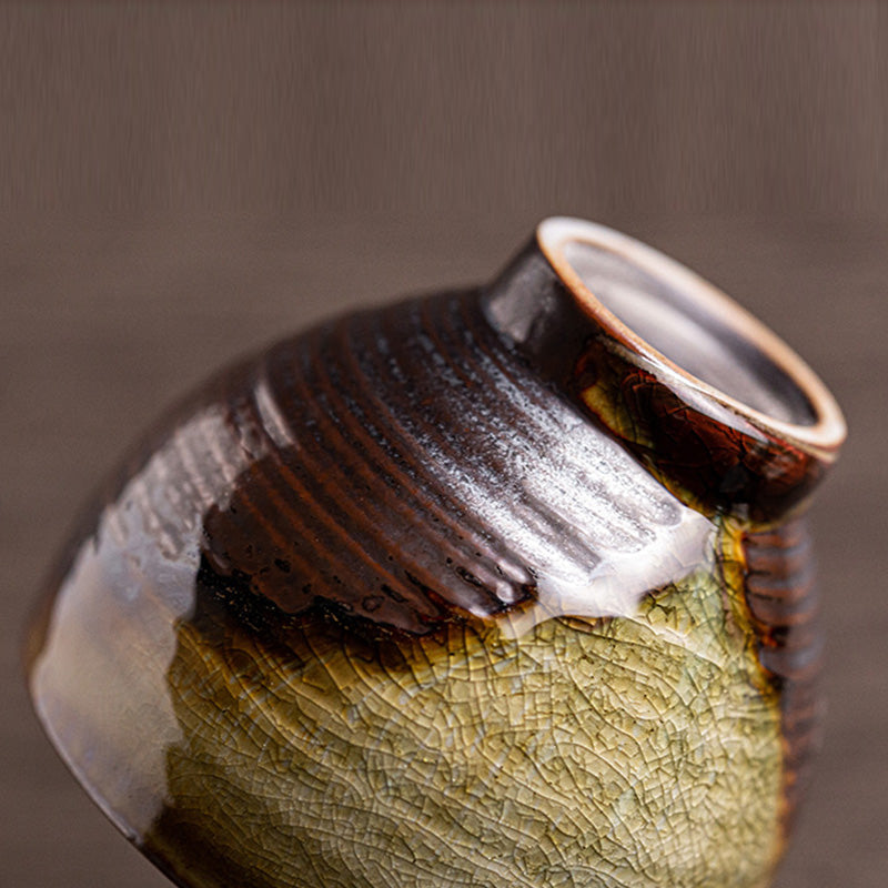 Tasse à thé zen en céramique marron rétro 130 ml Tasse de méditation
