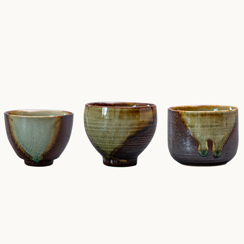 Tasse à thé zen en céramique marron rétro 130 ml Tasse de méditation