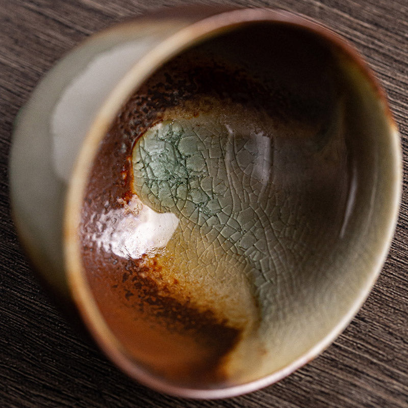 Tasse à thé zen en céramique marron rétro 130 ml Tasse de méditation