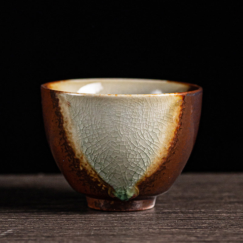 Tasse à thé zen en céramique marron rétro 130 ml Tasse de méditation