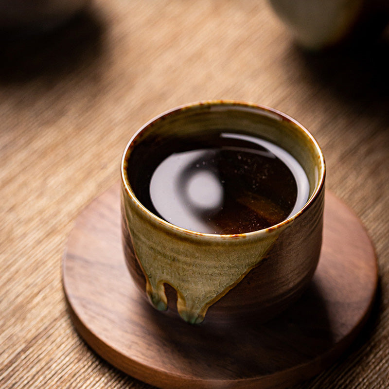 Tasse à thé zen en céramique marron rétro 130 ml Tasse de méditation