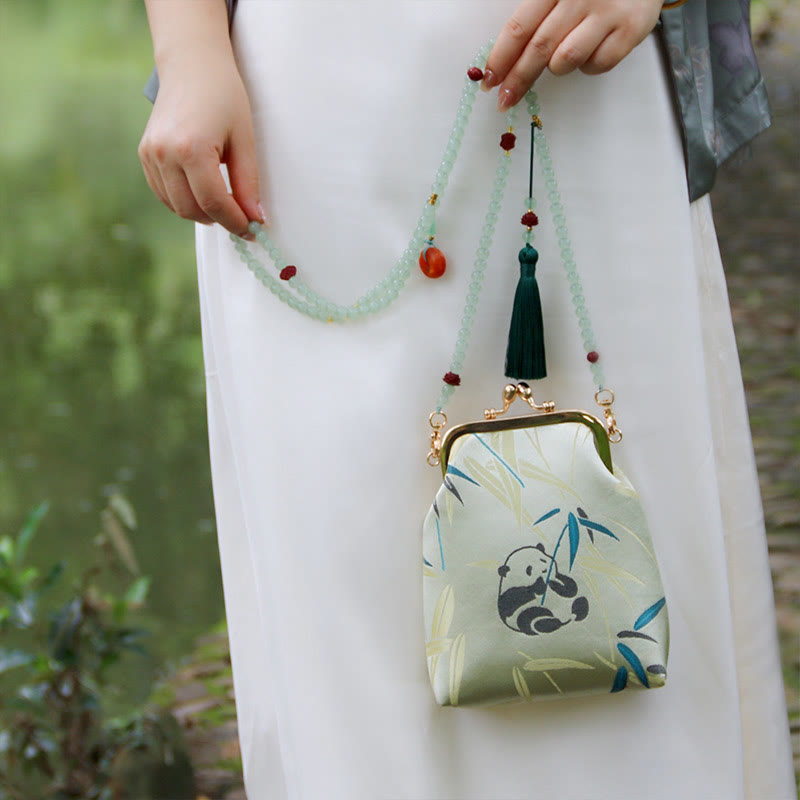 Sac à bandoulière rétro en chaîne de perles brodées chinoises 14 x 6 x 18 cm