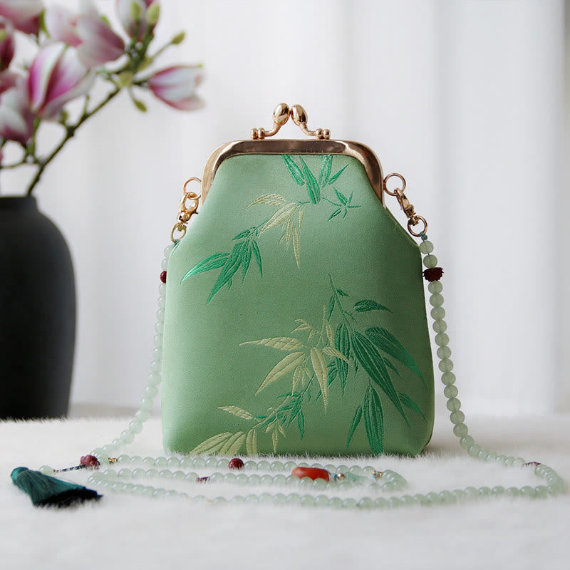 Sac à bandoulière rétro en chaîne de perles brodées chinoises 14 x 6 x 18 cm
