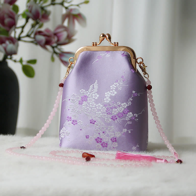 Sac à bandoulière rétro en chaîne de perles brodées chinoises 14 x 6 x 18 cm
