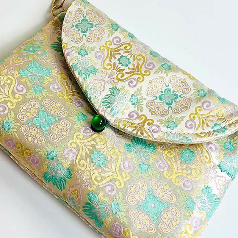 Sac bandoulière bohème rétro en polyester et coton à fleurs