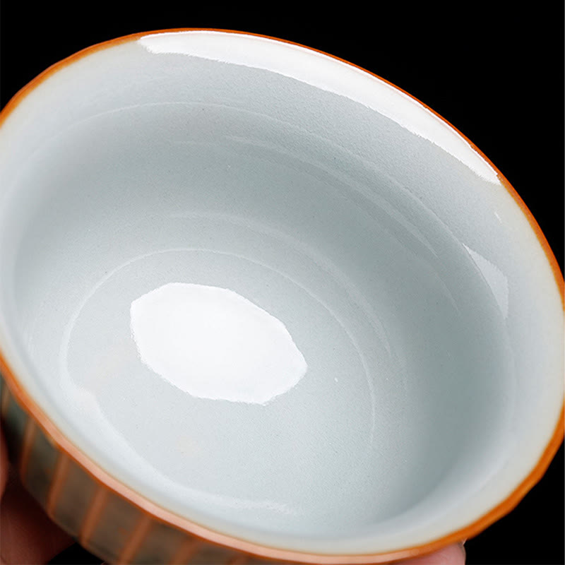 Tasse à thé Gaiwan en céramique à changement de four à glaçure rétro 150 ml