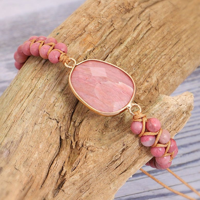 Bracelet de guérison du cœur en rhodochrosite