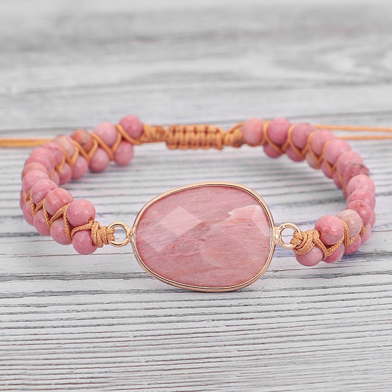 Bracelet de guérison du cœur en rhodochrosite