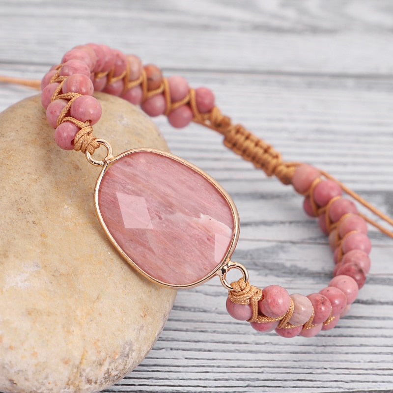Bracelet de guérison du cœur en rhodochrosite