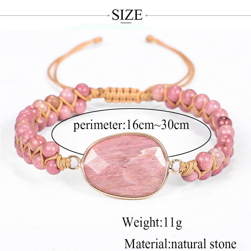 Bracelet de guérison du cœur en rhodochrosite