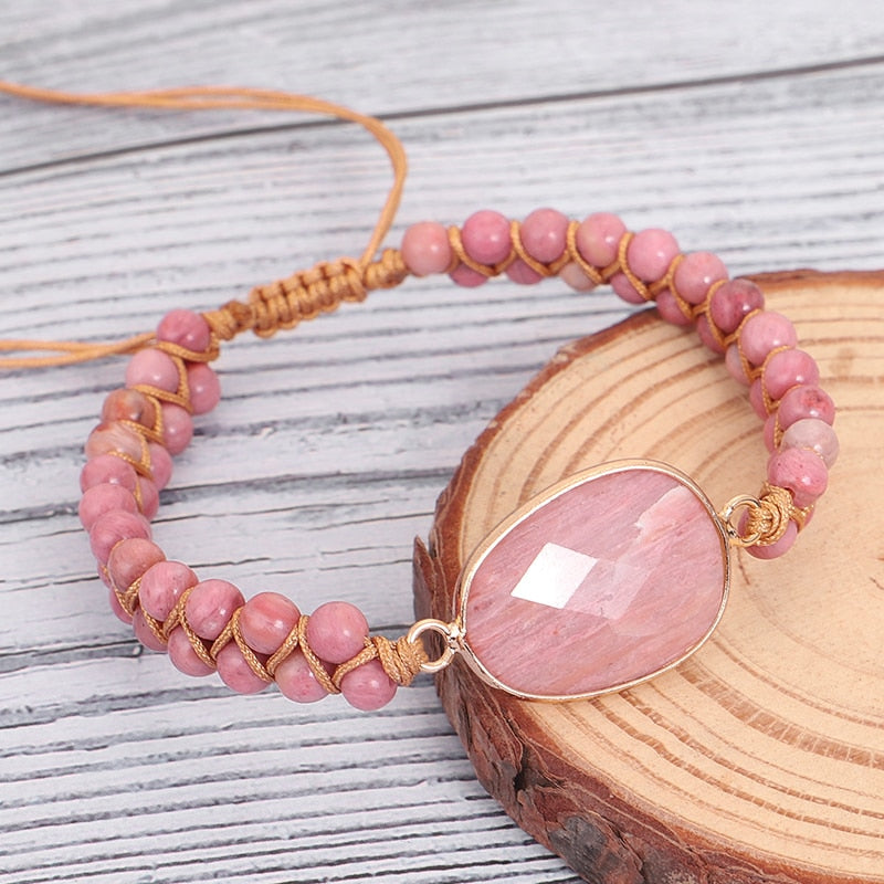 Bracelet de guérison du cœur en rhodochrosite