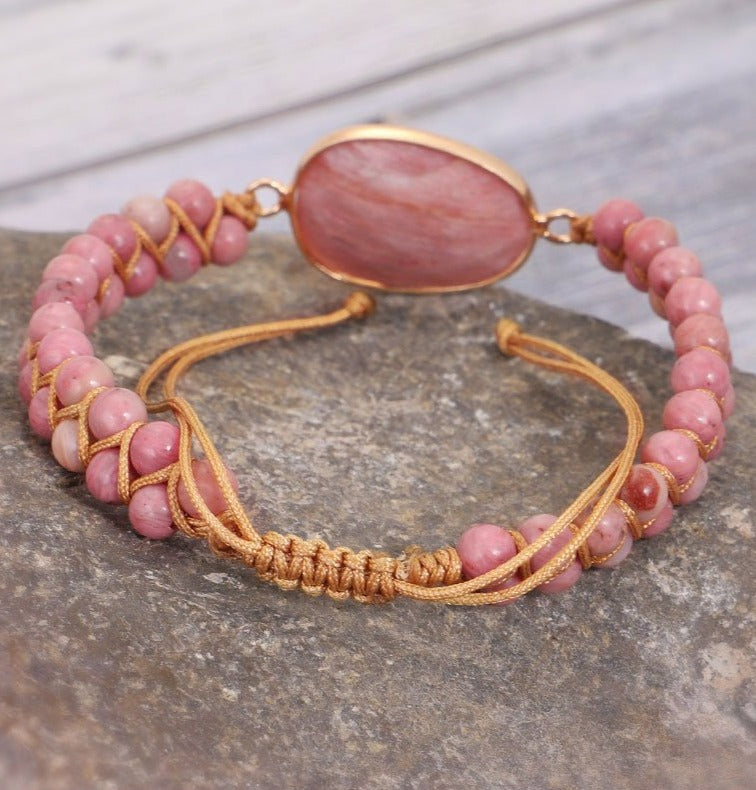 Bracelet de guérison du cœur en rhodochrosite
