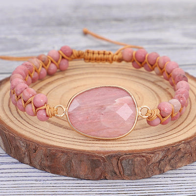 Bracelet Cœur Rhodochrosite - Énergie d'Amour